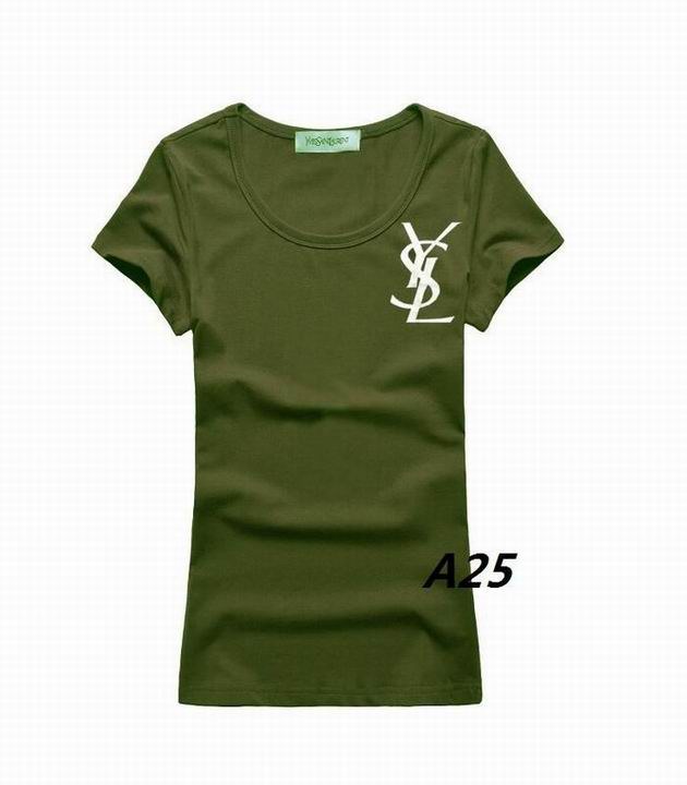YSL short round collar T woman S-XL-102